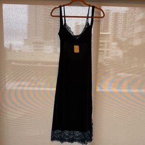 FreePeople Black Lace Trim Slip Dress